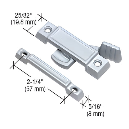 CRL sash lock F2531, chrome diecast cam-action lock and keeper for double-hung windows, 2-1/4" mounting centers