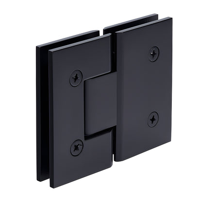 Matte black Vienna glass-to-glass shower hinge (V1E180MBL), solid brass, 180 swing for 10-12mm glass