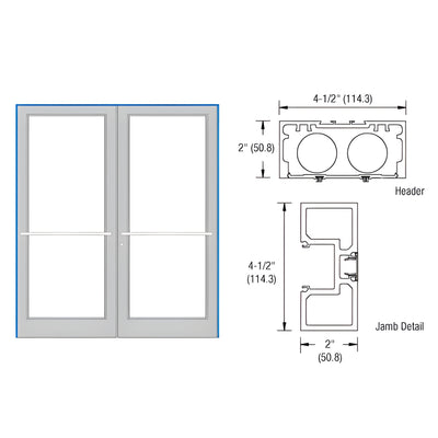 CRL-U.S. Aluminum DF800 76x86 Center-Hung Up-and-Over Door Frame