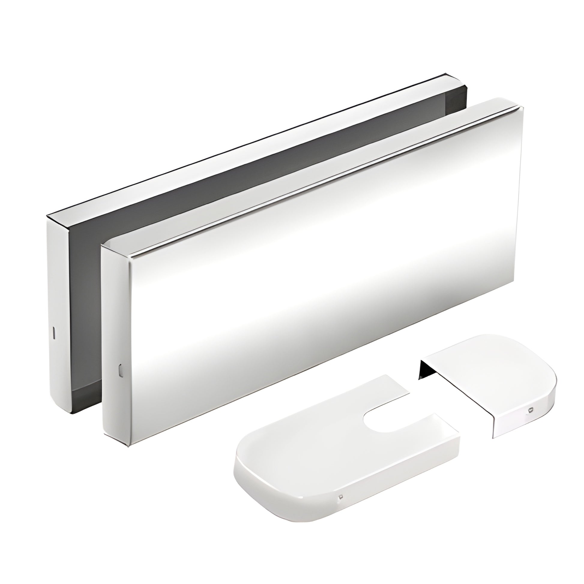 Polished stainless steel CRL380 hydraulic patch fitting covers (set of 2), 2-3/4in high - SKU CRL380C0VERPS