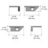 Pair of matte black Fallbrook transom clips (SKU FTHHN1MBL) holding floating-transom glass, two-piece set.