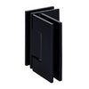 GEN092MBL matte-black square Geneva glass-to-glass shower hinge, brass, self-centering, fits 8-12mm glass
