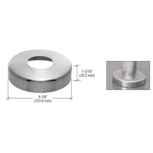 CRL Brushed Stainless Base Flange Cover for 1-1/4" Pipe Rail - Durable & Stylish Finish