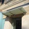 GAB24BS stainless steel wall-mount glass awning bracket with four swivel glass fittings for 14mm laminated glass