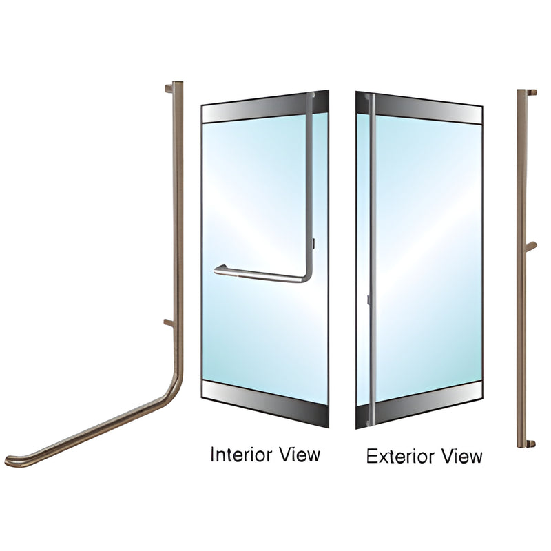 DH100F3R0RB oil-rubbed bronze DRS rail-mount panic/deadbolt handle for 1/2-3/4 (12-19mm) tempered glass doors.