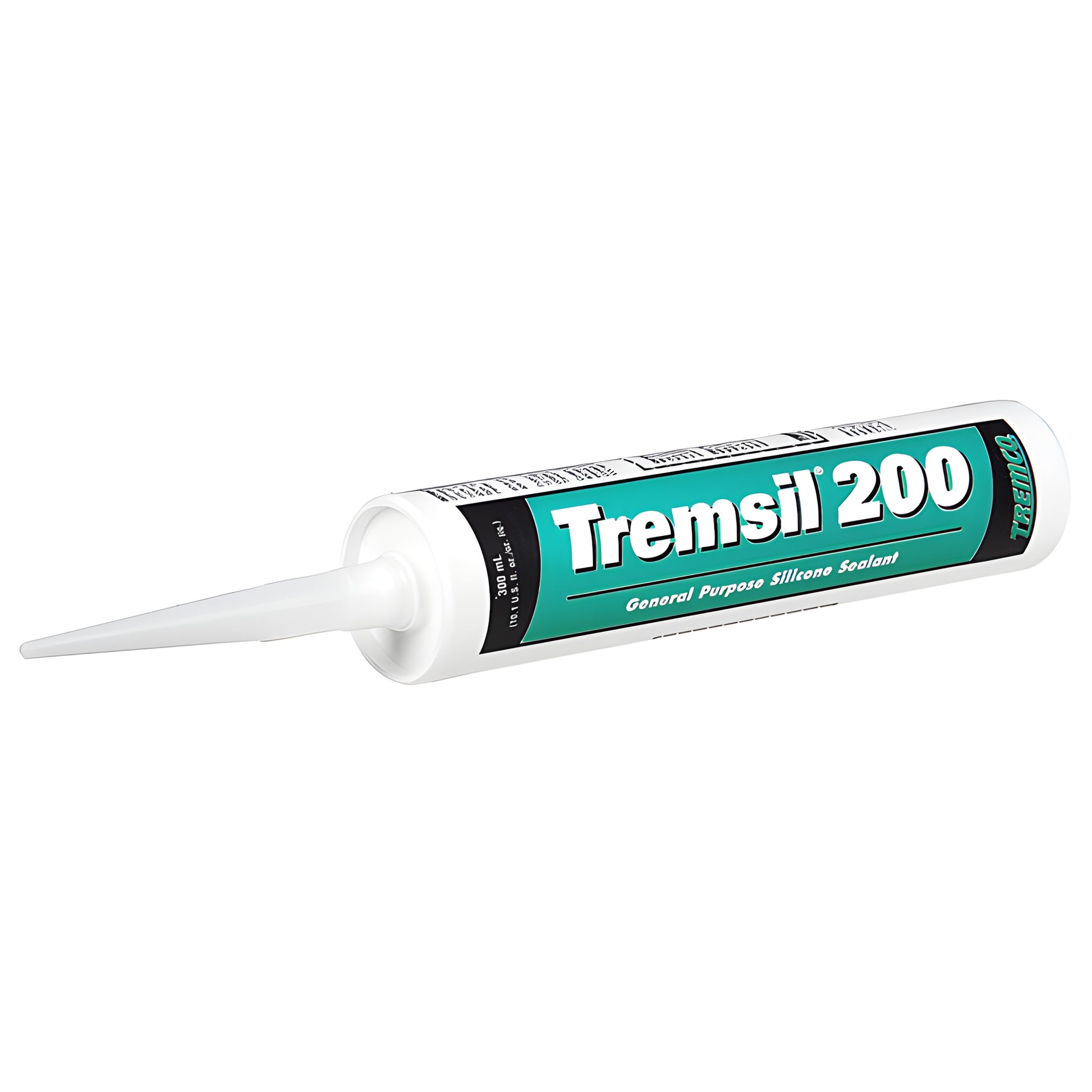Tremco Tremsil 200 clear silicone sealant cartridge, 10.1 oz, white applicator nozzle