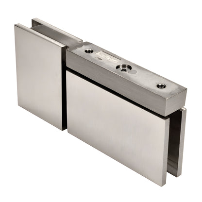 Cardiff CAR07BN brushed-nickel brass pivot hinge for 8-10mm tempered glass, squared design for frameless showers
