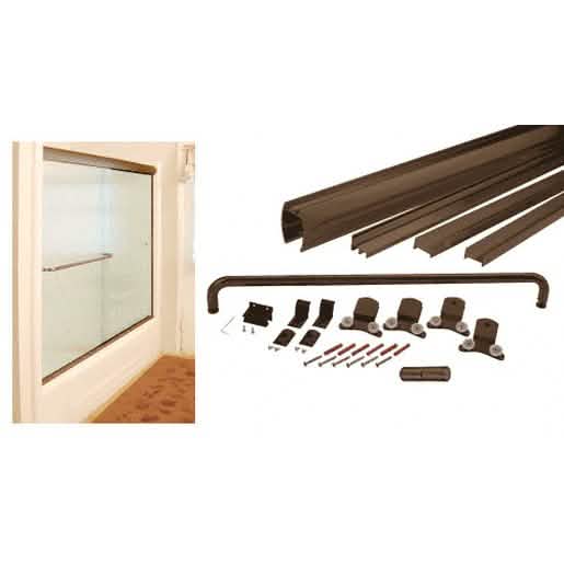 Oil Rubbed Bronze 72"x80" Cottage DK Sliding Shower Door Kit with Metal Jambs for 3/8" Gla