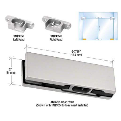 CRL Brushed Stainless LH European Bottom Door Patch Fitting for sleek glass doors