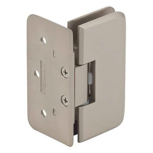 CRL Brushed Nickel Petite 044 Series Wall Mount Offset Back Plate Hinge in modern design.