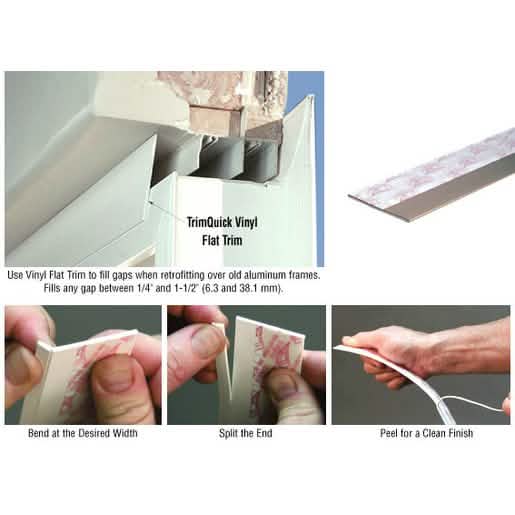 CRL Tan TrimQuick® 1-3/4" Flat Vinyl Trim - Durable, versatile, easy installation.