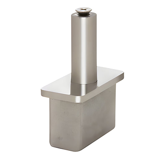 Polished 316 stainless steel vertically adjustable post cap insert for 1.5" Schedule 40 posts.