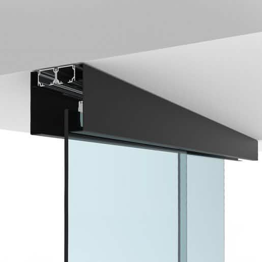 CRL50 Matte Black Two Panel Telescoping Ceiling Mount Kit - Right Stacking Direction
