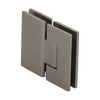 Brushed bronze square glass-to-glass shower hinge (CRL Vienna V1E180) for 3/8-1/2 tempered glass