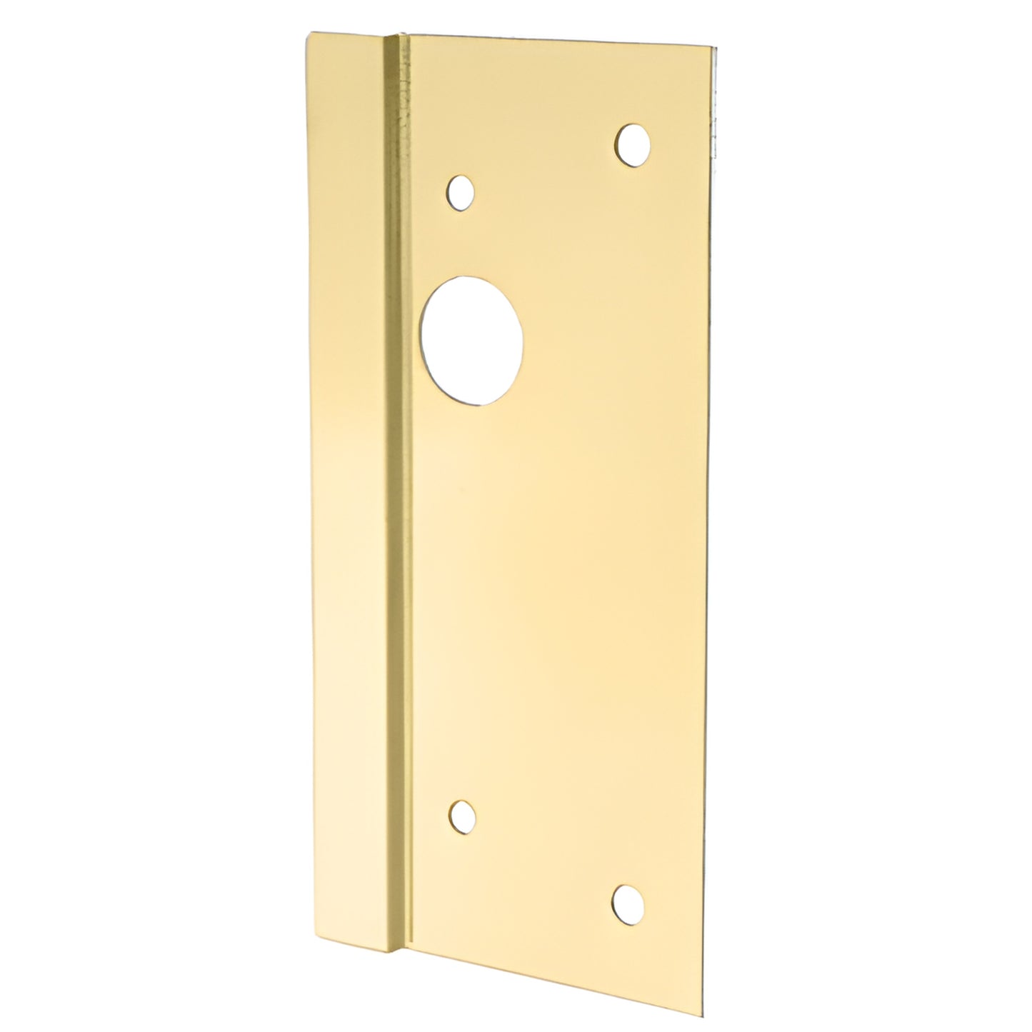 CRL LG410RSB satin brass center lock latch guard for 4x10 doors, right-hand, 10in x 4in.
