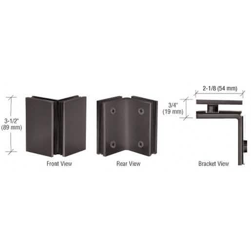 CRL Oil Rubbed Bronze Geneva Glass-to-Glass Bracket for stylish glass installations.