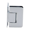 P1N344CH polished chrome adjustable brass shower door hinge for 8-12mm tempered glass, wall-mount, self-centering.