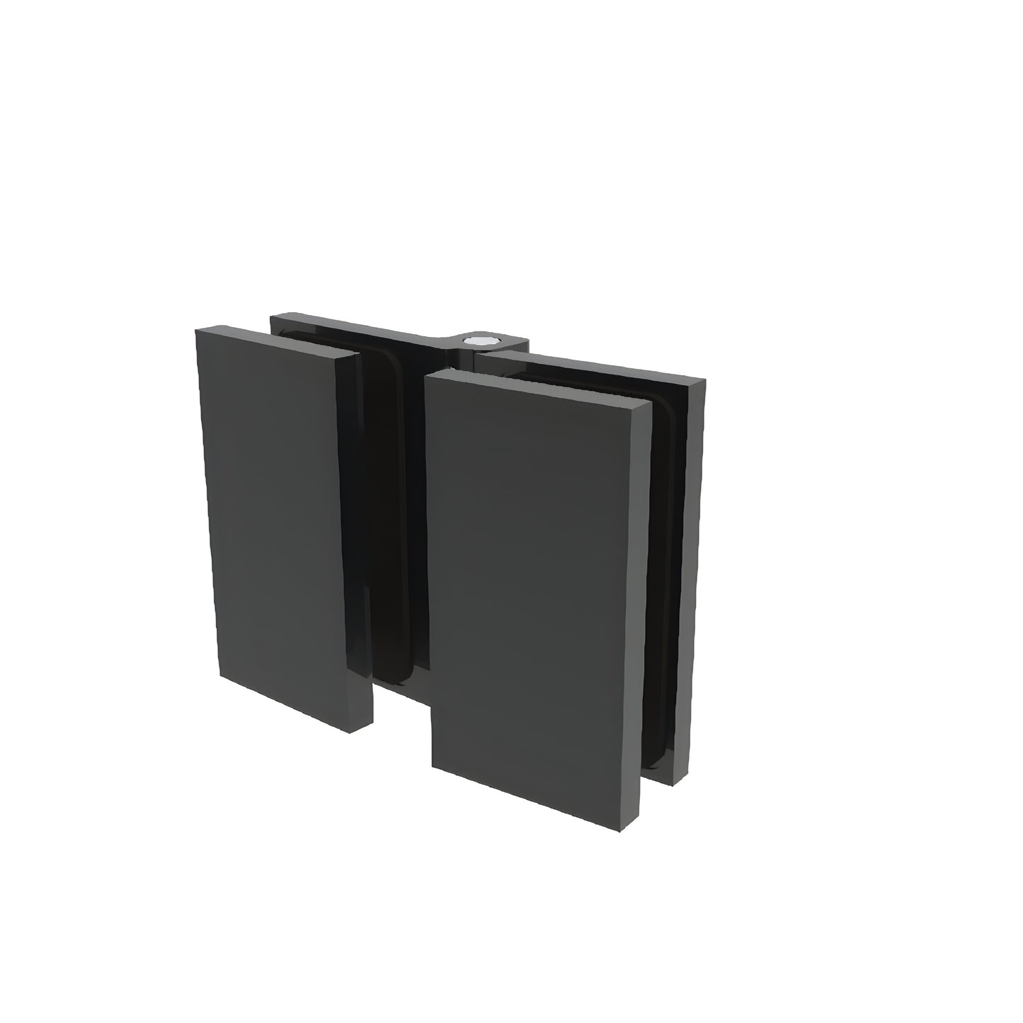 C0M180MBL matte-black concealed 180 glass-to-glass shower hinge for 8-10mm tempered glass, outswing Como series