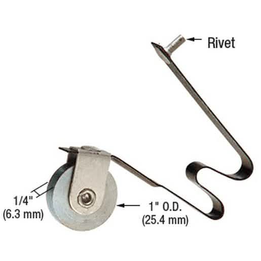 CRL 1" Steel Ball Bearing Sliding Screen Door Roller with Spring Tension & Locator Pin