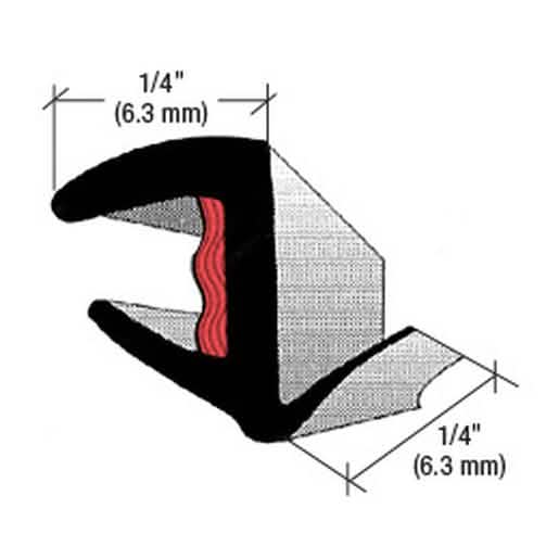CRL 1/4" Gold Glass Cavity Trim Molding with Butyl Seal for sleek, secure glass installati