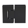 GEN380MBL matte black Geneva adjustable glass-to-glass shower hinge, brass, self-centering, fits 8-12mm glass.