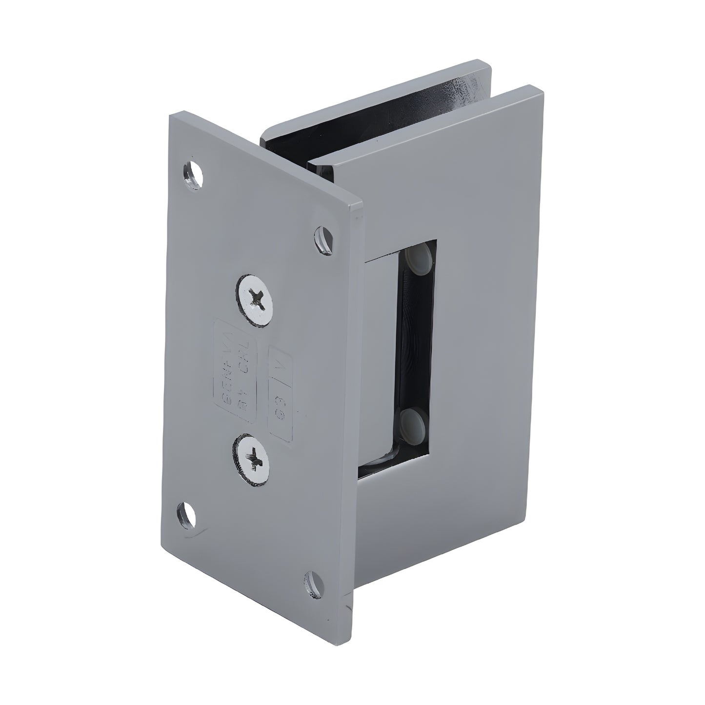 GEN037GM Geneva gun metal wall-mount self-centering glass shower hinge, solid brass full back plate for 8-12mm glass