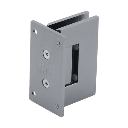 GEN037GM Geneva gun metal wall-mount self-centering glass shower hinge, solid brass full back plate for 8-12mm glass