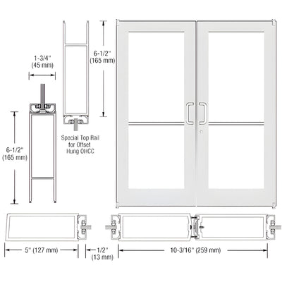 CRL-U.S. Aluminum 550 White Kynar Offset Pivot Entrance Door Pair