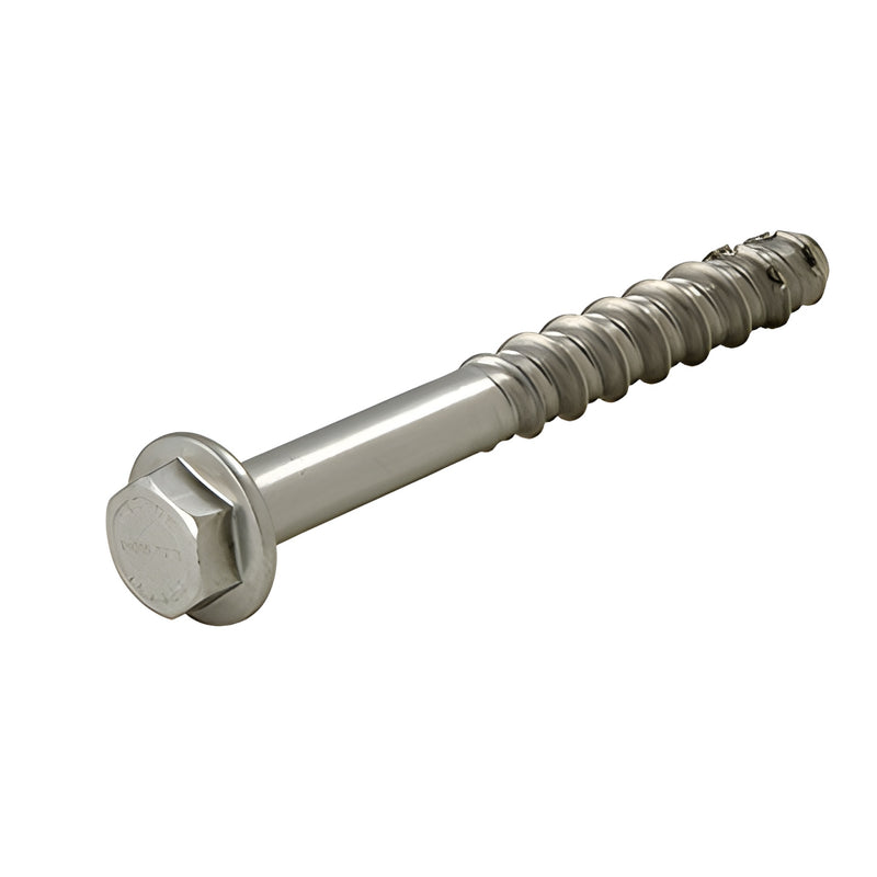 WBA14X4SS 316 stainless concrete anchor with hex head and integral washer, partial-thread marine grade fastener