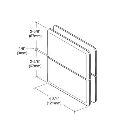 Polished chrome brass glass-to-transom pivot hinge (Senior Prima) for 1/2 glass, self-centering - SKU SRPPH02CH