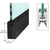 CRL Matte Black 4" Square Door Rail 35-3/4" for 1/2" Glass No Lock