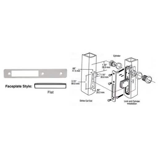 CRL Aluminum Flat Faceplate for DL2110 Series Long Throw Deadlocks - Durable & Sleek