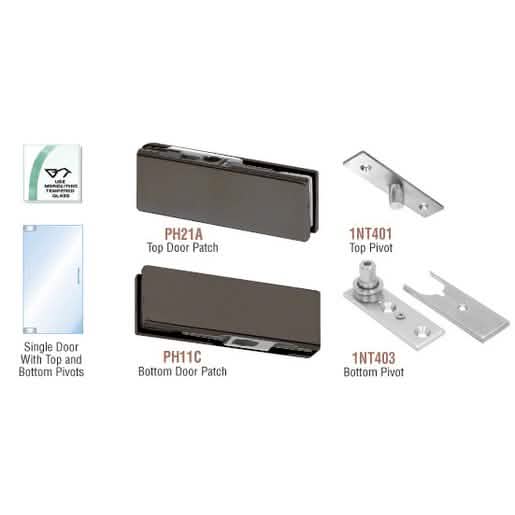 CRL Black Bronze Anodized European Patch Door Kit - Sleek Design, No Lock Included
