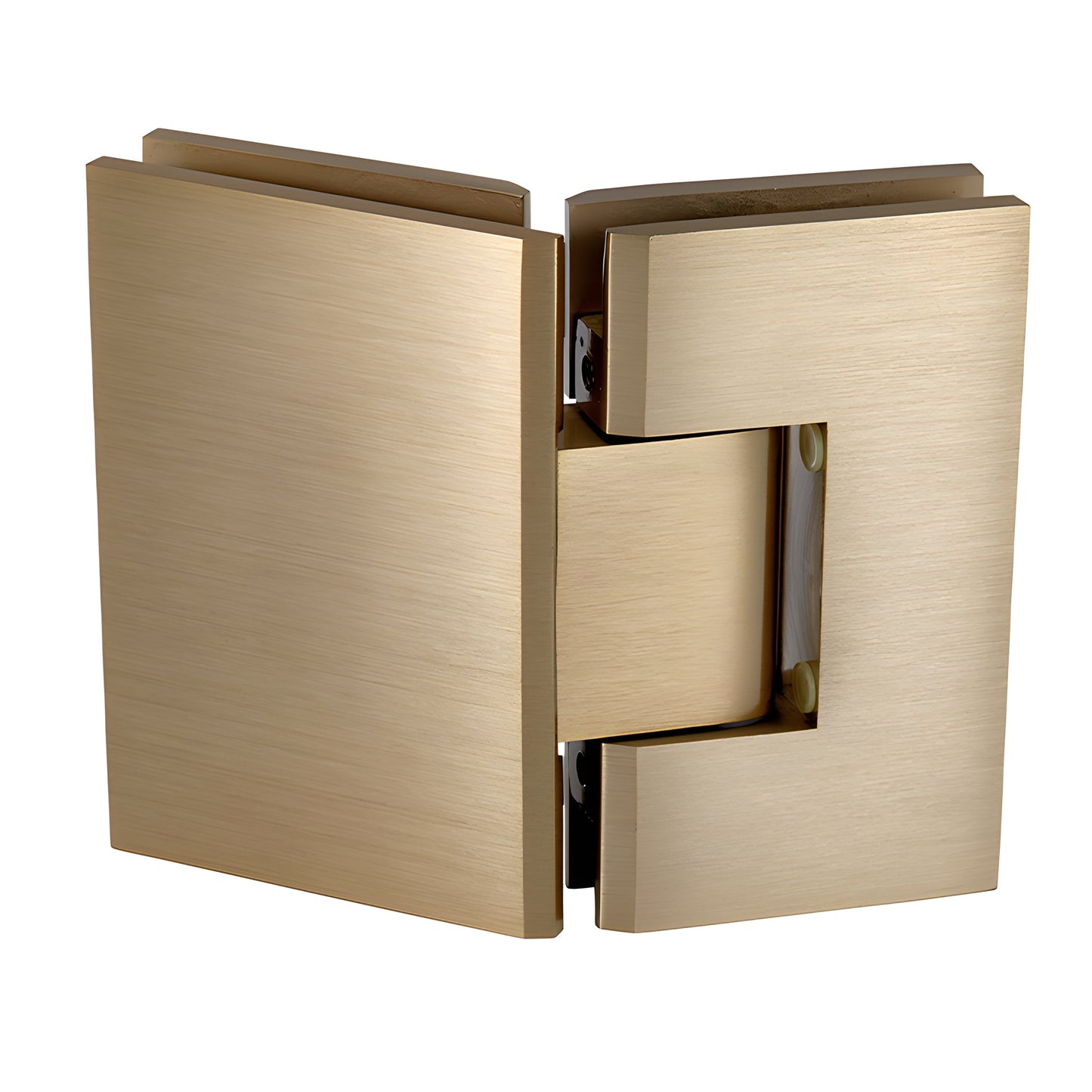 Brushed bronze square glass-to-glass shower hinge (Vienna), solid brass, for 3/8-1/2" (10-12mm) tempered glass