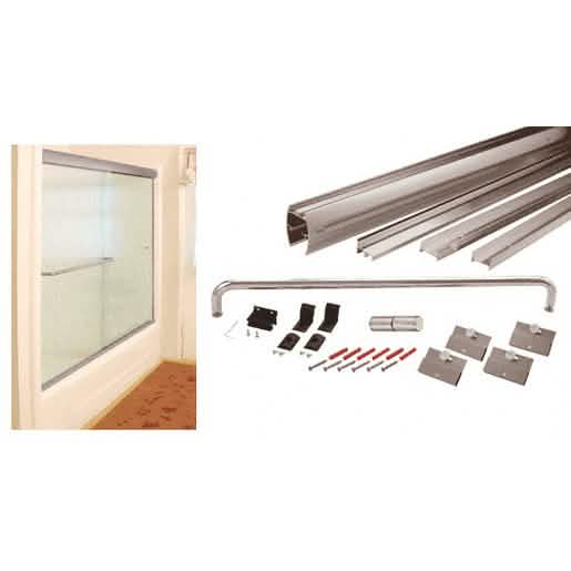 CRL Brushed Nickel Sliding Shower Door Kit with Metal Jambs for 1/4" Glass, 60"x72"