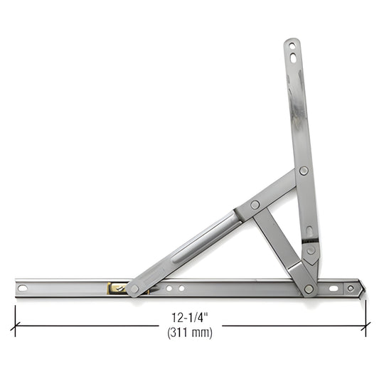 CRL stainless steel 4-bar casement hinge, mill finish, 90 opening, 12-1/4" (311 mm), SKU WH66342