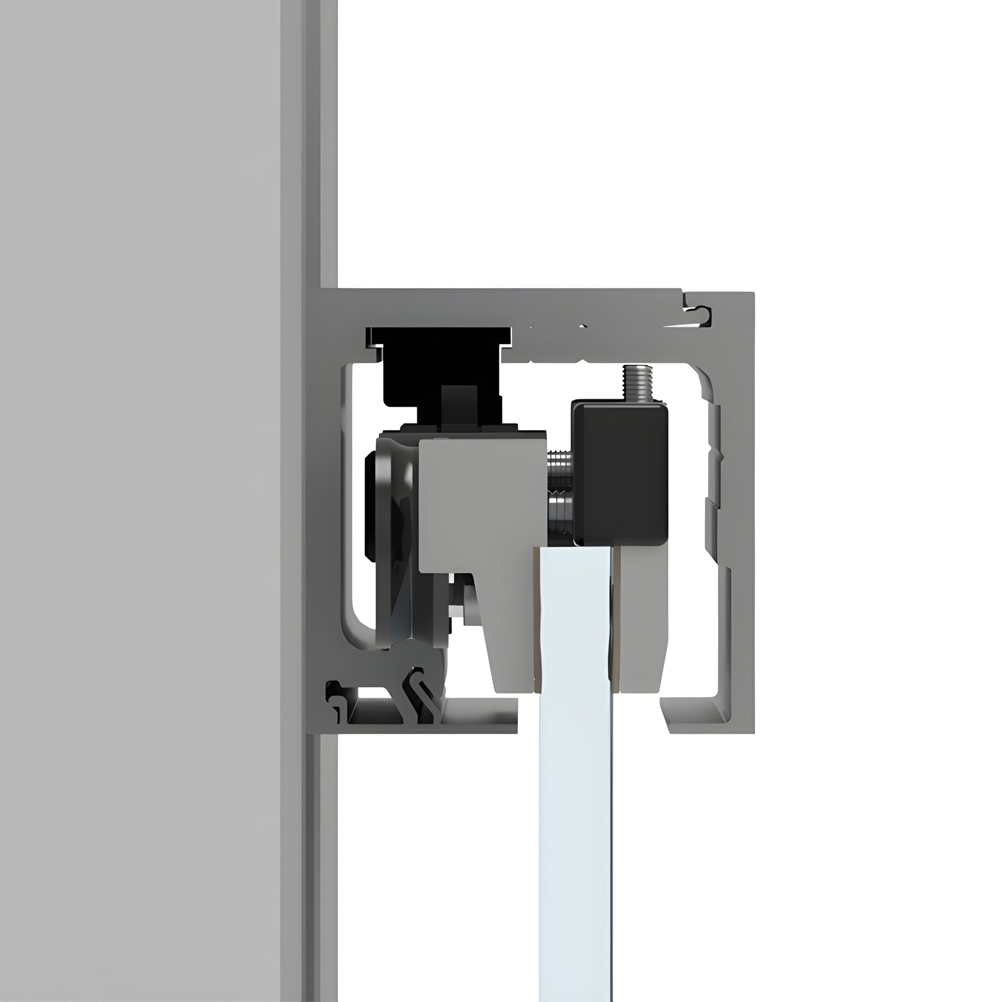 CRL690BSA brushed stainless sliding door kit - 118 in. top-hung track and rollers for 3/8-1/2 in. tempered glass panels