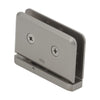Brushed nickel adjustable brass Prima pivot shower door hinge (PPH301BN) for 8-10mm frameless glass, beveled edge.