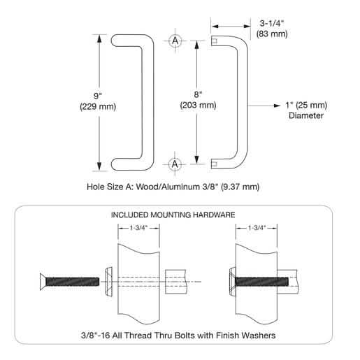 CRL 8" Clear Anodized Solid Offset Pull Handle - Sleek, durable, modern door hardware.