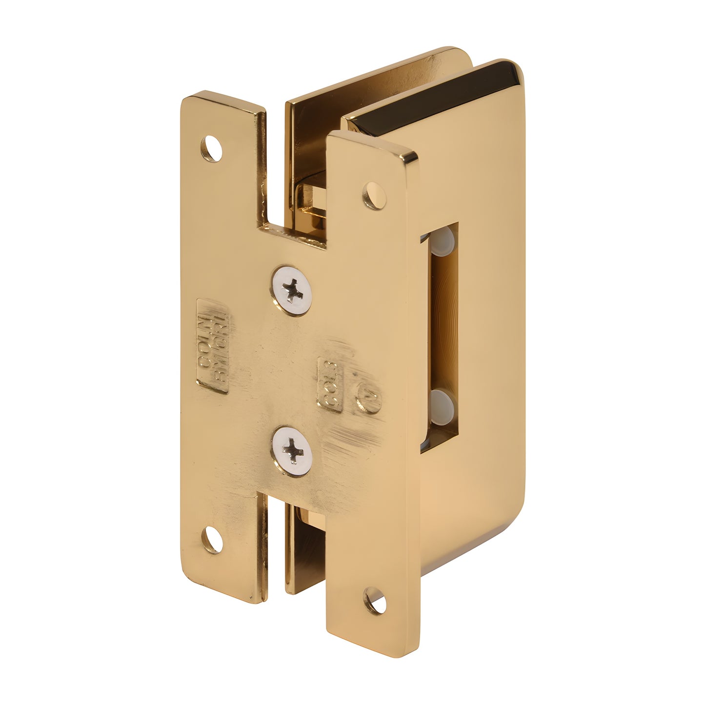 French gold brass adjustable shower door hinge (Cologne series), wall-mount for 3/8-1/2" glass - SKU C0L337FG