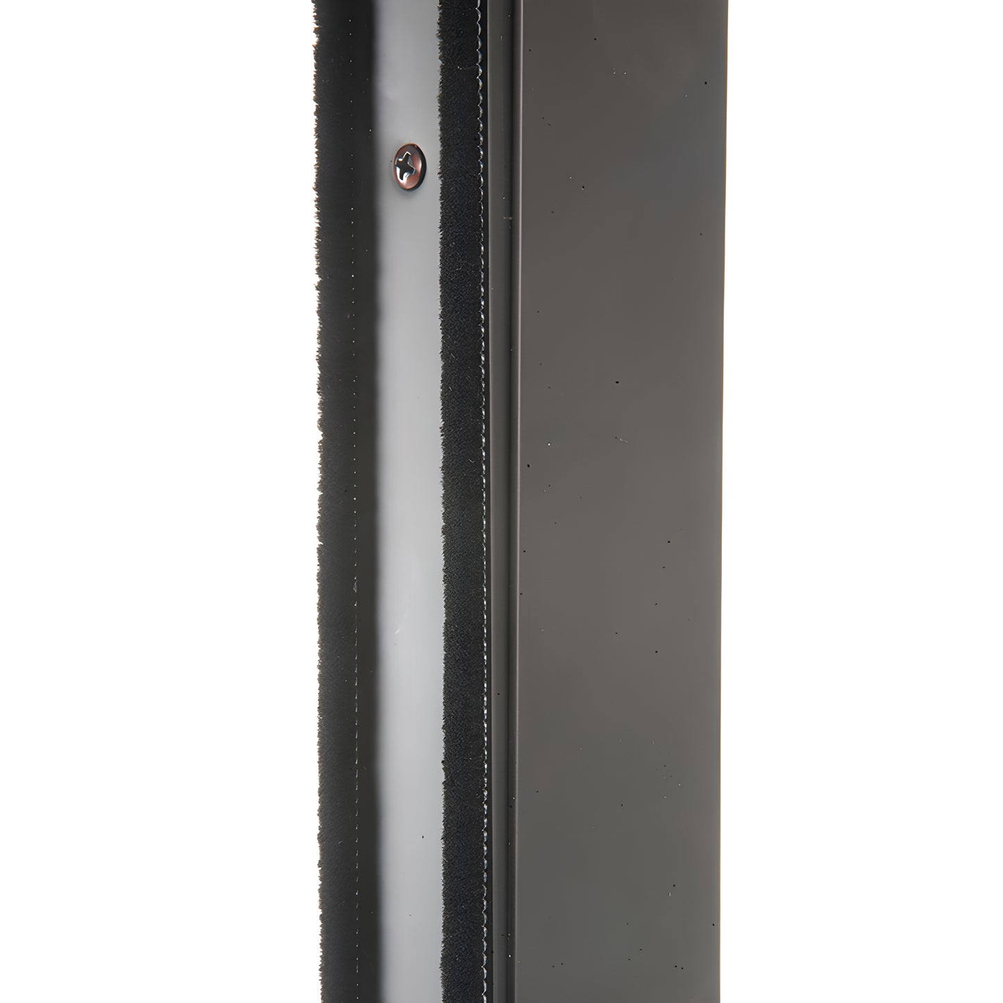 W510C black astragal pile weatherstrip - polypropylene brush seal for adjustable doors, slide-in replacement.