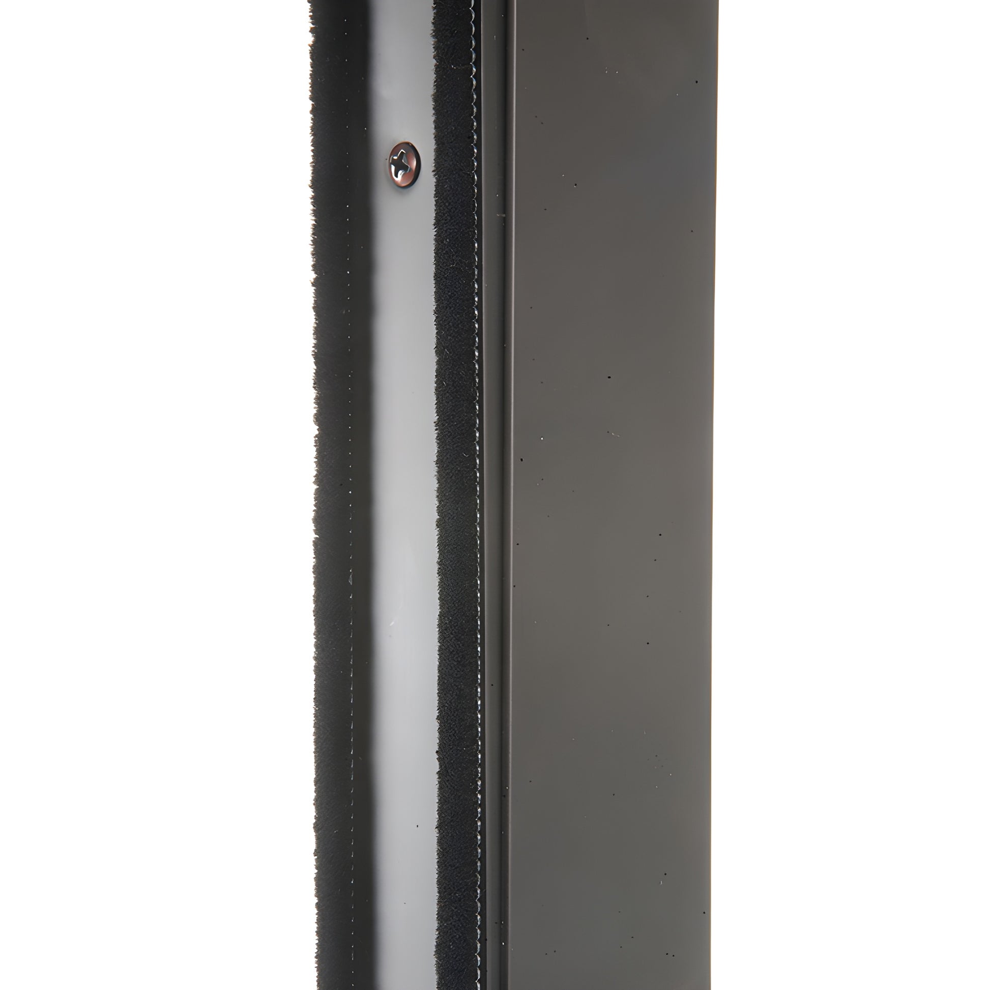 W510C black astragal pile weatherstrip - polypropylene brush seal for adjustable doors, slide-in replacement.