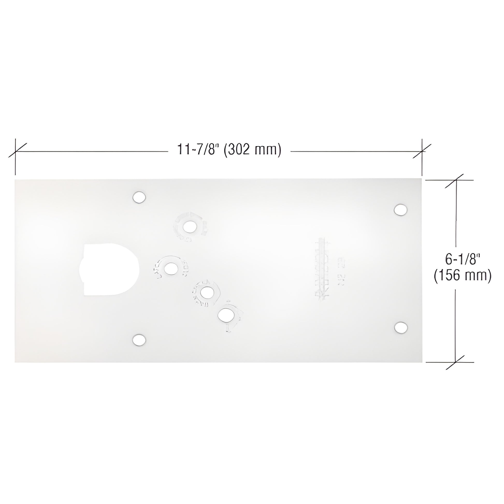 Rixson 28 Series polished chrome floor closer cover plate, left-hand, 11-7/8 6-1/8 in (SKU 284720LHPC)