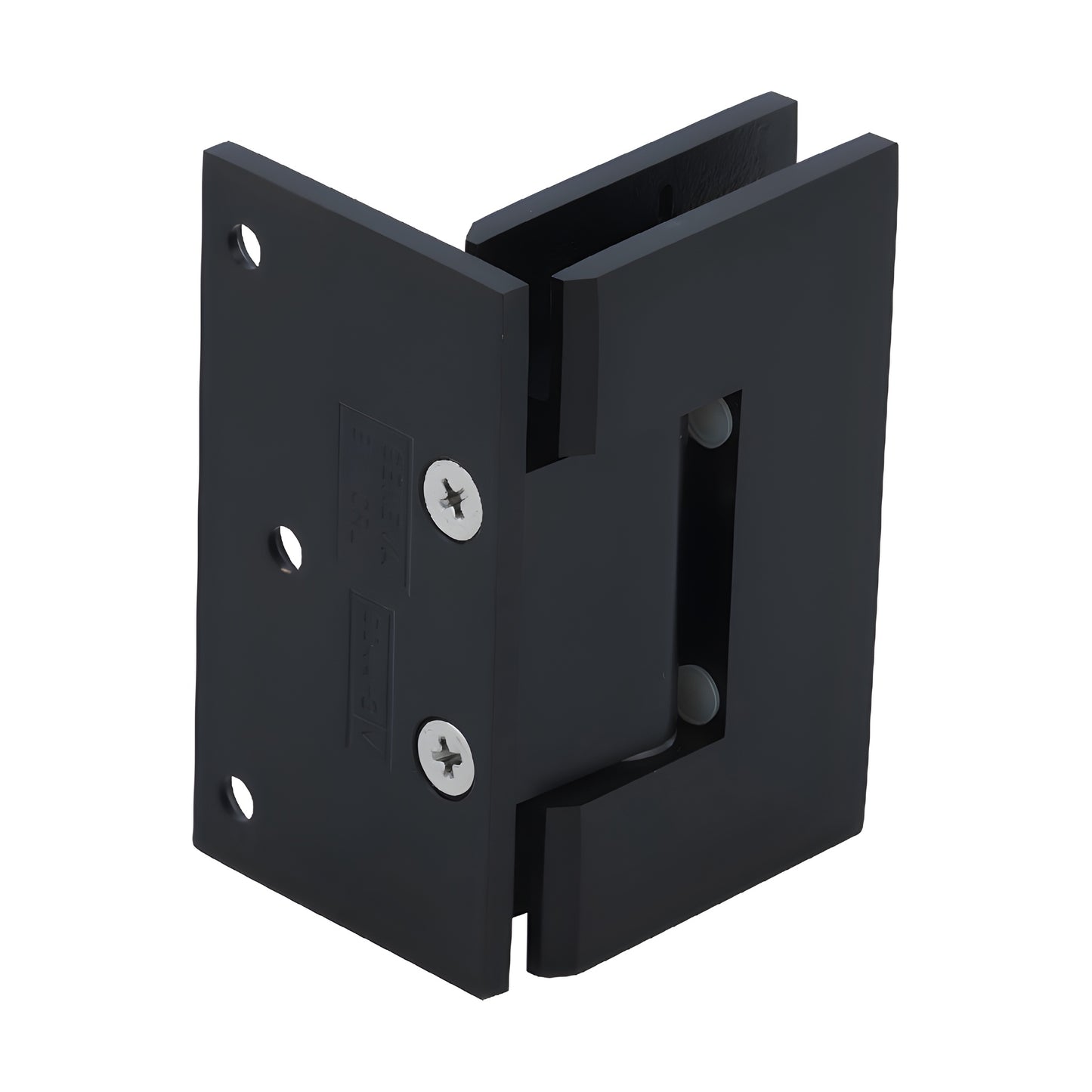 Oil-rubbed bronze Geneva shower hinge for 8-12mm glass (GEN5440RB), self-centering, 5 pre-set, solid brass.