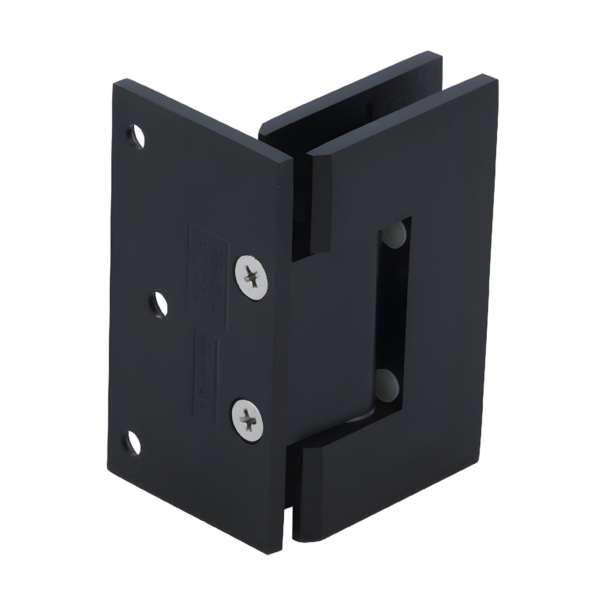 Oil-rubbed bronze Geneva shower hinge for 8-12mm glass (GEN5440RB), self-centering, 5 pre-set, solid brass.