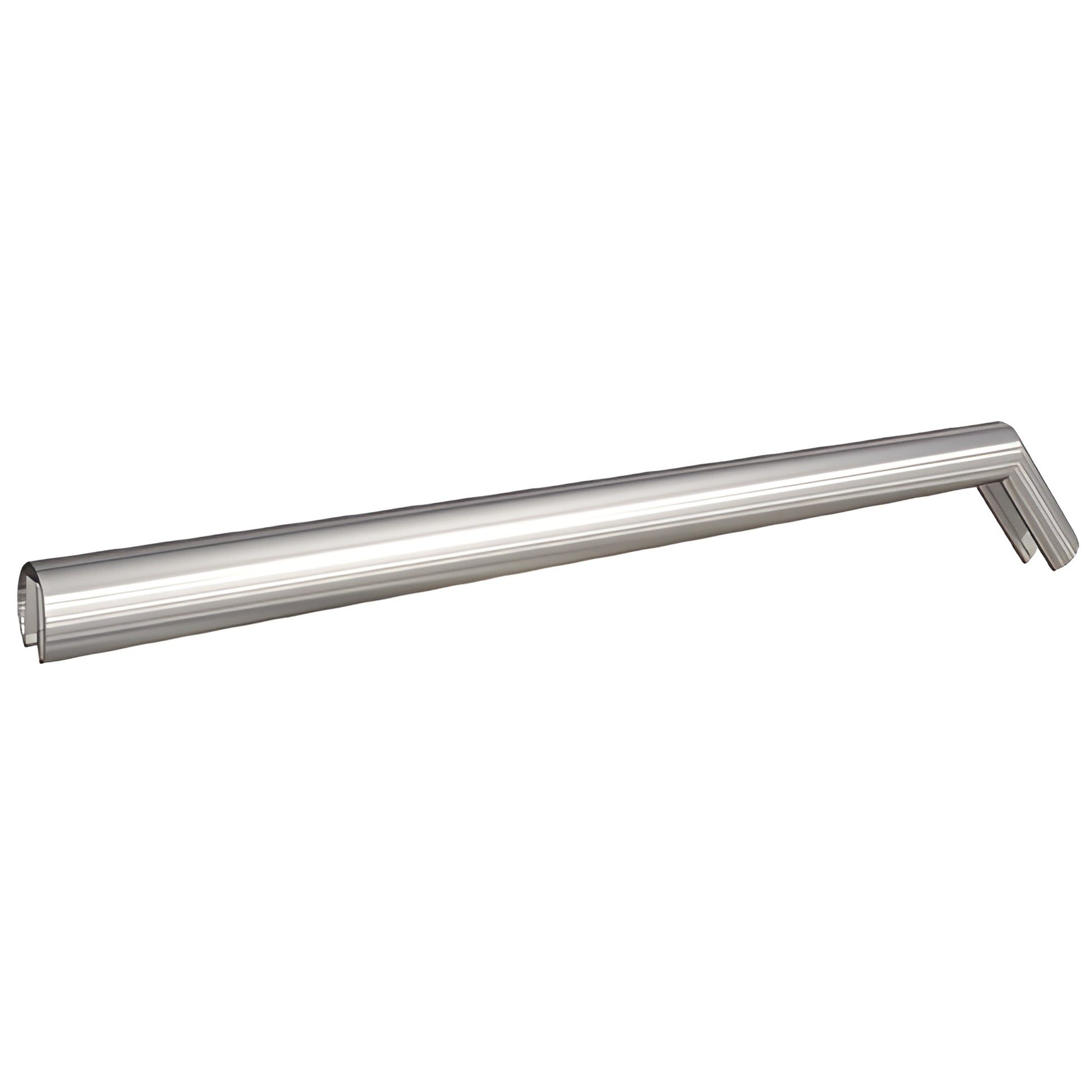 Long mill aluminum vertical corner cap for glass railing, adjustable angle, fits 1/2-5/8 (12-16mm) glass.