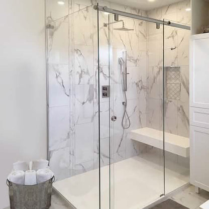 CRL Brushed Nickel 84" Hydroslide 180° Sliding Shower Door Kit - Sleek Modern Design
