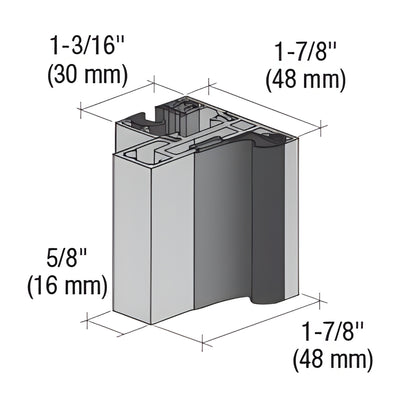 CRL Fallbrook 1100mm Brushed Nickel Glass-to-Glass Door Profile