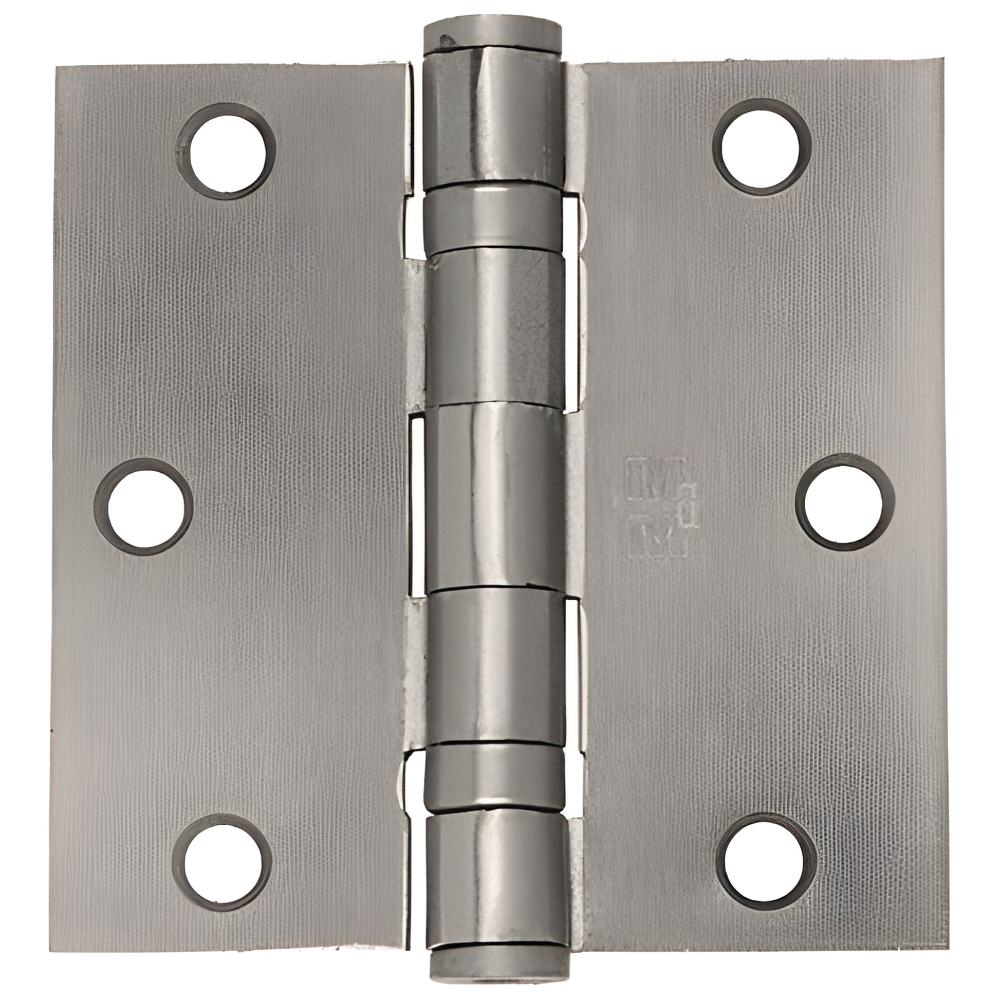 Dull nickel ball-bearing full mortise hinge CB4515, 4-1/2 inch, removable pin, four-hole leaf