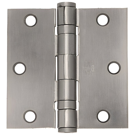 Dull nickel ball-bearing full mortise hinge CB4515, 4-1/2 inch, removable pin, four-hole leaf